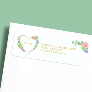 Etiqueta Subcolor de agua Suculenta dirección de Boda de Te