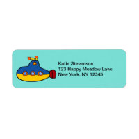 Submarino de juguetes amarillos y azules