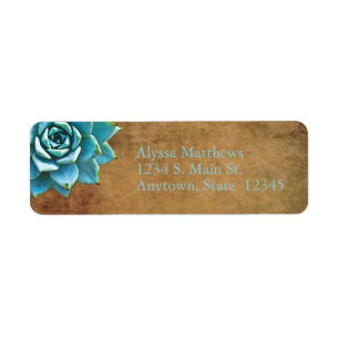 Etiqueta Suculento acuarela Rustic Brown