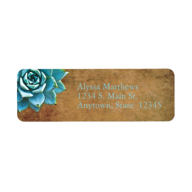 Etiqueta Suculento acuarela Rustic Brown (Frente)