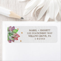 Suculento Boda de Boho Rustic Pink and Mint Floral