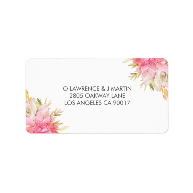 Etiqueta Sucultores de acuarela del desierto rústico (Frente)