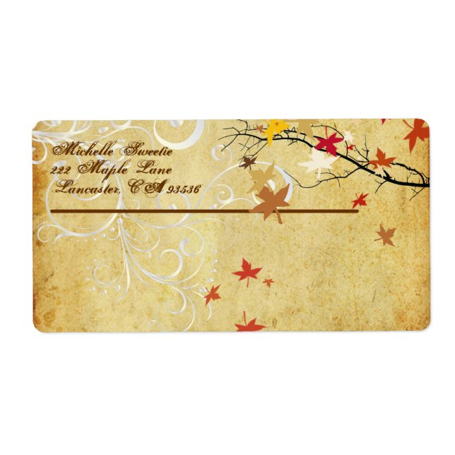 Etiqueta Sucursal de arce de PixDezines (Frente)