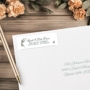 Etiqueta Sucursal salvaje Fern Green Elegant Wedding