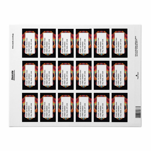 Etiqueta Sugar Skull (Hoja Entera)