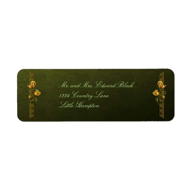 Etiqueta Suite Boda de Rosas dorados (Frente)