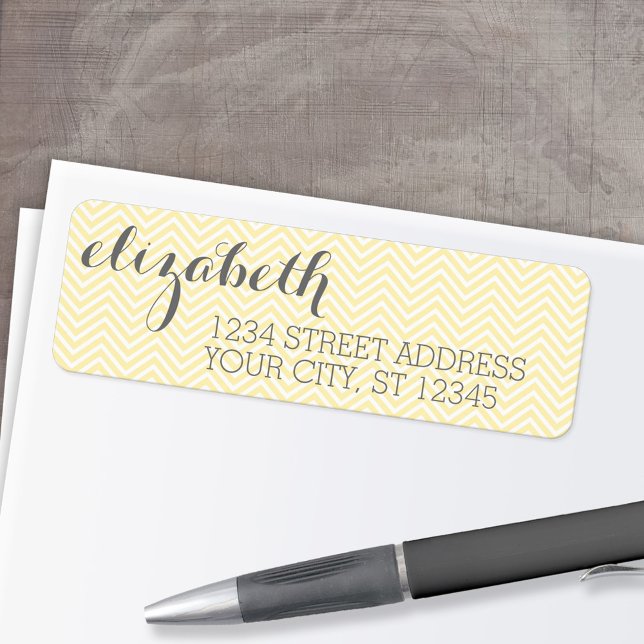 Etiqueta Suite de estacionamiento amarillo y gris pastel pa (Custom Return Address Labels - Low Minimum)