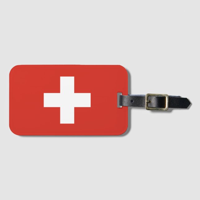 Etiqueta Suiza de equipaje (Anverso horizontal)