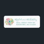 Etiqueta Summer Floral 70th Birthday Return Address<br><div class="desc">Añade un toque de bonito a tu sobre de invitación de cumpleaños número 70. A la izquierda hay un ramo de flores de acuarela de verano. Un tipo de letra de guión clásico permite a la gente conocer la ocasión especial. Un tipo de letra tradicional agrega la dirección.</div>