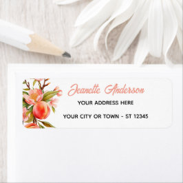 Etiqueta Summer Peach Floral Mailing