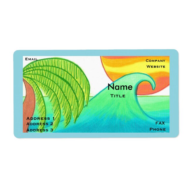 Etiqueta Sun and Surf Business Card Template (Frente)