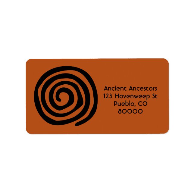 Etiqueta Sun Spiral Native American Petroglyph Symbol (Frente)