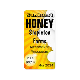 Etiqueta Sunburst and Clouds Honey Jar Labels