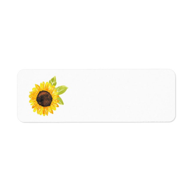 Etiqueta Sunflower acuarela pintada a mano (Frente)
