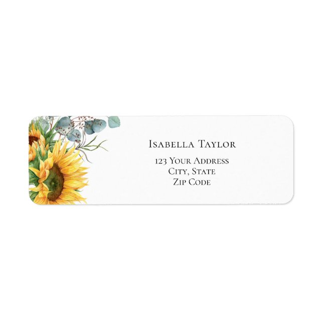 Etiqueta Sunflower Bridal Shower (Frente)