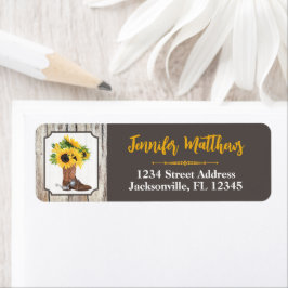 Etiqueta Sunflower, Cowboy Boot Bridal Shower Address