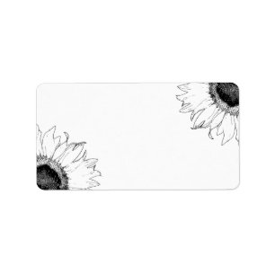 Etiqueta Sunflower negro y blanco