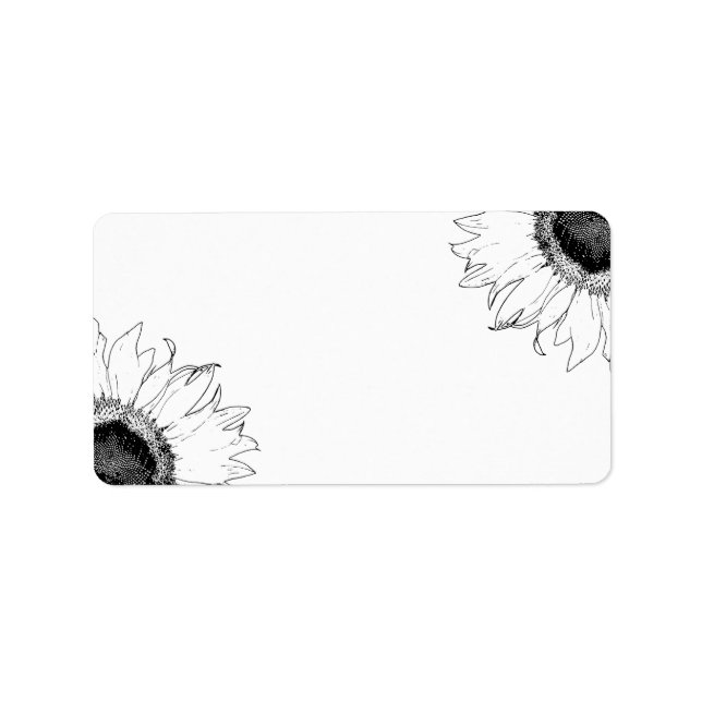 Etiqueta Sunflower negro y blanco (Frente)