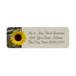Etiqueta Sunflower y Burlap de Woodland