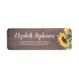 Etiqueta Sunflowers Rustic Country Fall Wedding