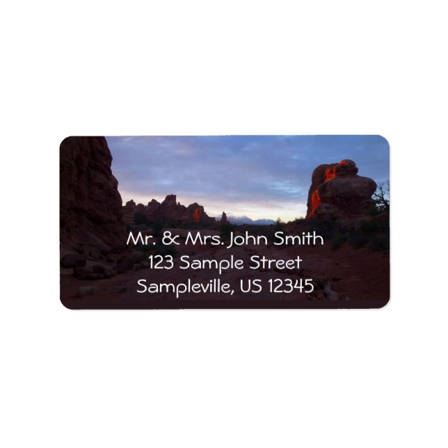 Etiqueta Sunrise at the Windows Trail in Arches (Frente)