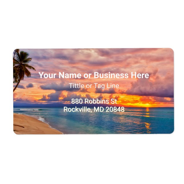 Etiqueta Sunrise Beach and Palm Trepical (Frente)