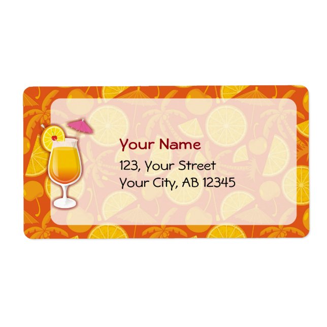 Etiqueta Sunrise Tequila (Frente)