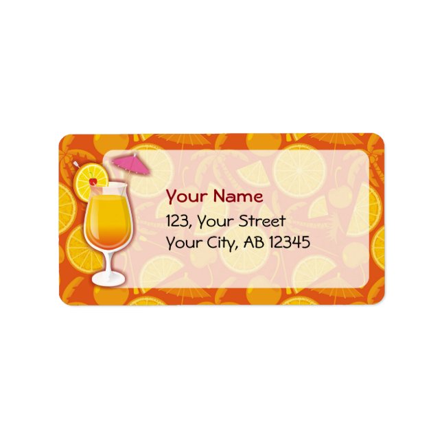 Etiqueta Sunrise Tequila (Frente)