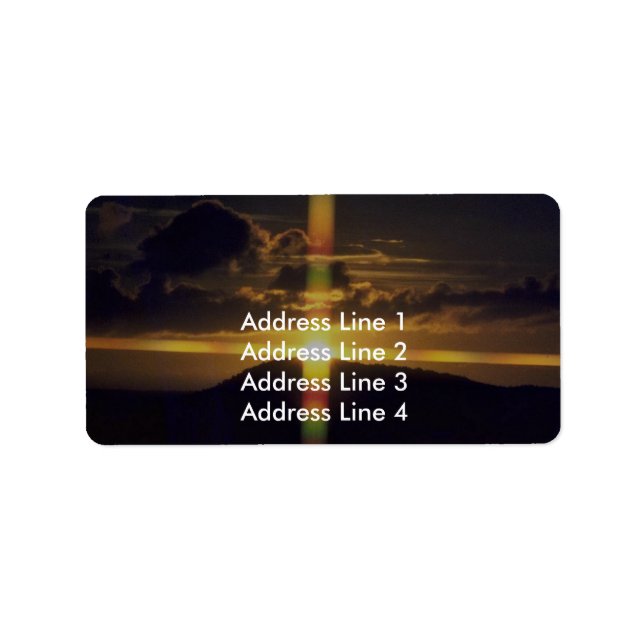 Etiqueta Sunset cristiano (Frente)