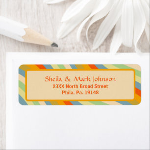 Etiqueta Sunset de arco iris retro vintage