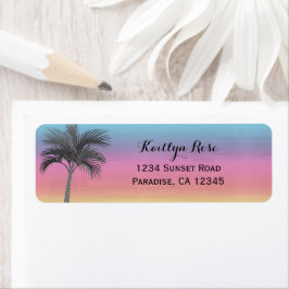 Etiqueta Sunset de Isla Tropical | Dirección personalizada