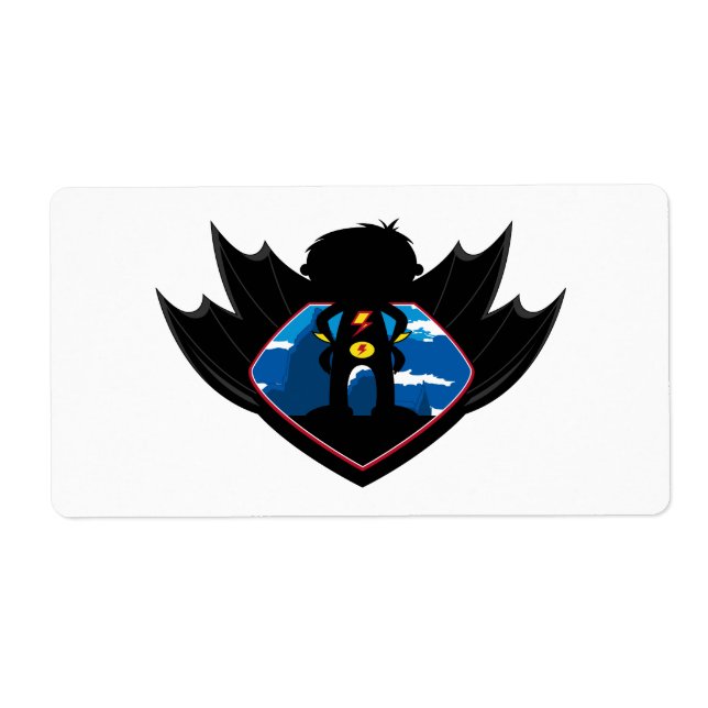 Etiqueta Superhéroe boy en WingShield (Frente)