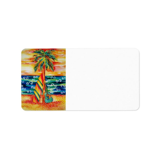 Etiqueta Surfboard & Guitar Address Label (Frente)
