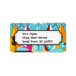 Etiqueta Surfboards Beach Bum Surfing Hippie Vans