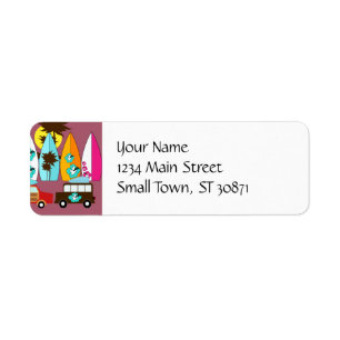 Etiqueta Surfboards Beach Bum Surfing Hippie Vans