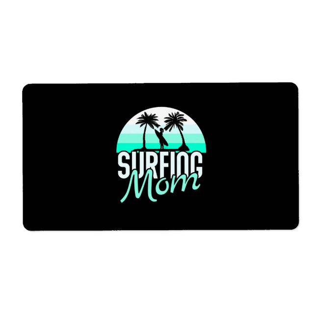 Etiqueta Surfing Mom (Frente)