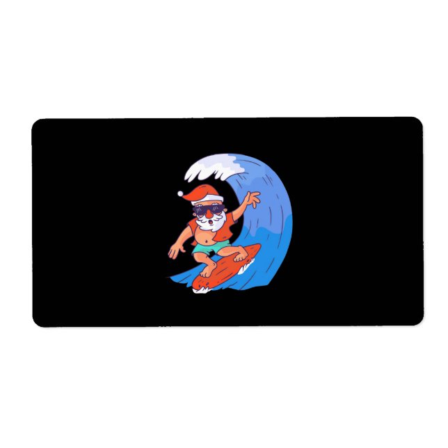 Etiqueta Surfing Santa (Frente)