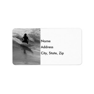 Etiqueta Surfing The Waves Grayscale