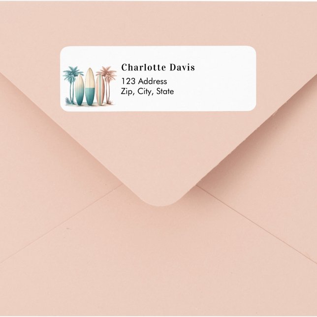 Etiqueta Surfing tropical playa retro dirección (Subido por el creador)