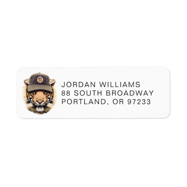 Etiqueta Surfing Tuger | Añadir su nombre (Frente)