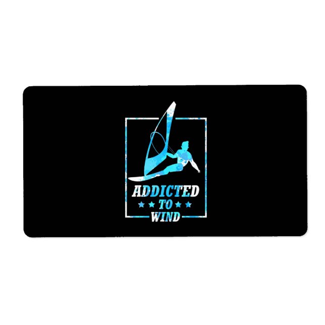 Etiqueta Surfista Adicto Al Viento (Frente)