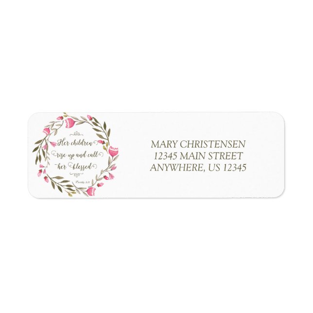 Etiqueta Sus hijos se levantan y la bendicen (Frente)