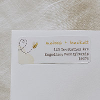 Sweet Bumble Bee Baby Shower Return Address