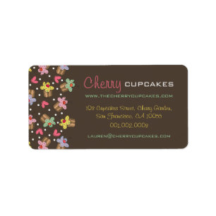 Etiqueta Sweet Cherry Cupcakes Confectionery Bakery Cute