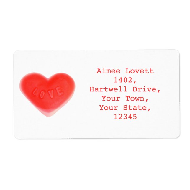 Etiqueta Sweet Heart shipping label (Frente)