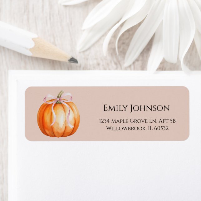 Etiqueta Sweet Little Pumpkin Girl Baby Shower (In situ)