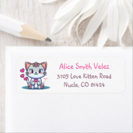 Etiqueta Sweet Love Kitten Return Address Labs
