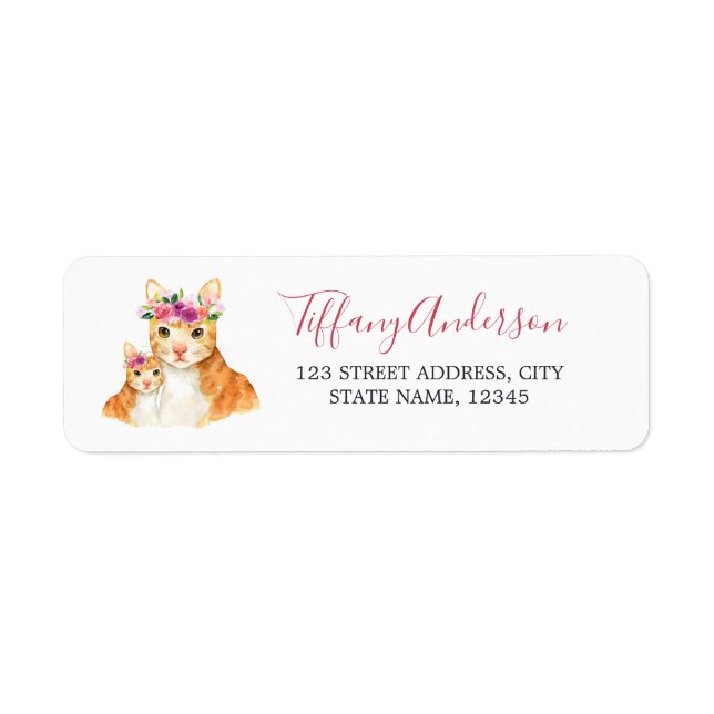 Etiqueta Sweet Mom Y Baby Cat Floral Baby Shower (Frente)