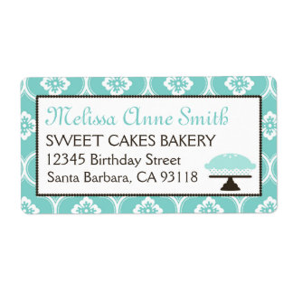 Etiqueta Sweet Pie Business Shipping Label Turquoise