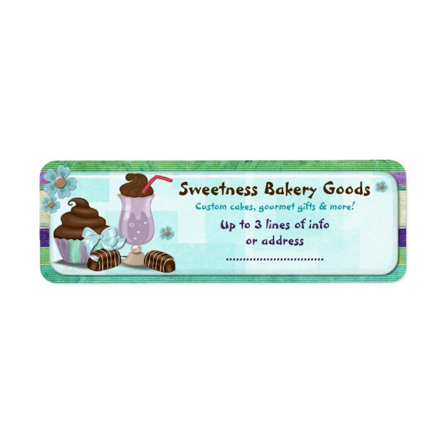 Etiqueta Sweetness PERSONALIZADO CAKE BUSINESS HOME (Frente)